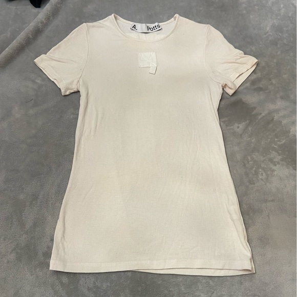 A. Potts tab tee short sleeve rib cream 10905 - Picture 4 of 15